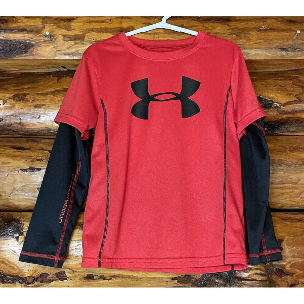 Under Armour Black/Red All Season Gear Long‎ Sleeve Boys Size 5